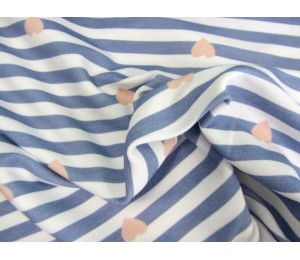 Paul & Clara Mini Stripes - Herzen blau rosa